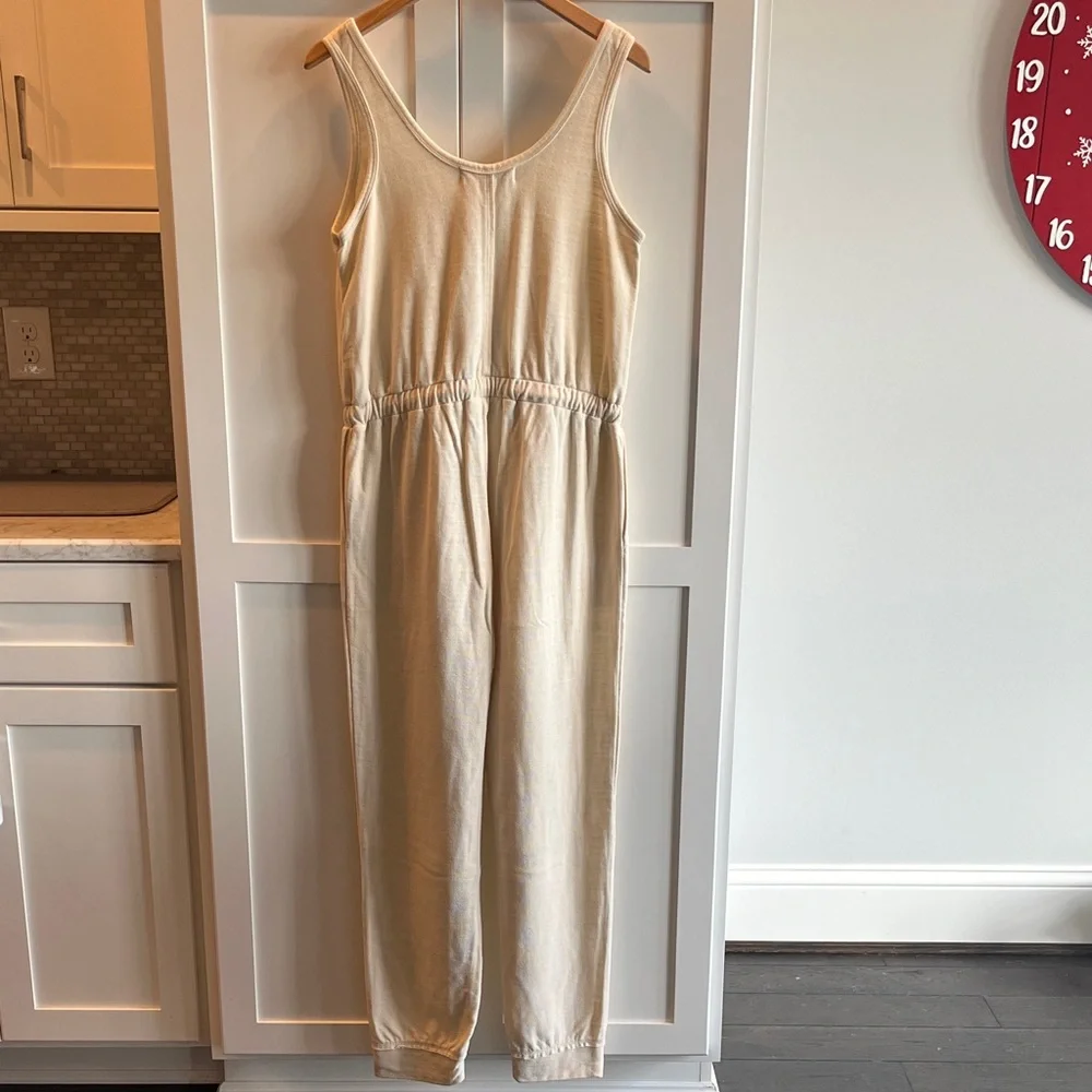 Free People Womens Bicoastal Set Elegant Cream Jumpsuit With Matching Duster - Picture 6 of 6